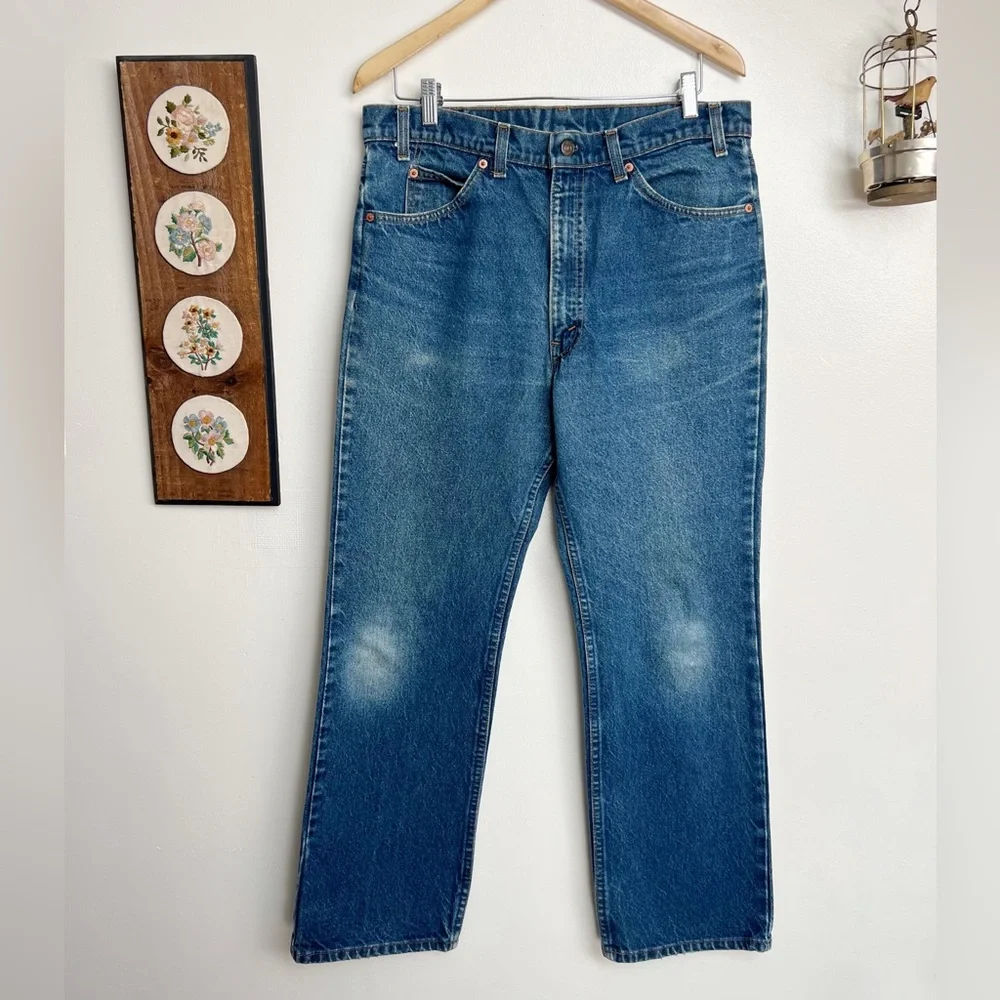 Vintage Orange Tab Levi’s 517 Straight Leg Blue Jeans